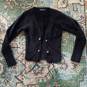 Polo Ralph Lauren Black Cardigan Western with Button Mama